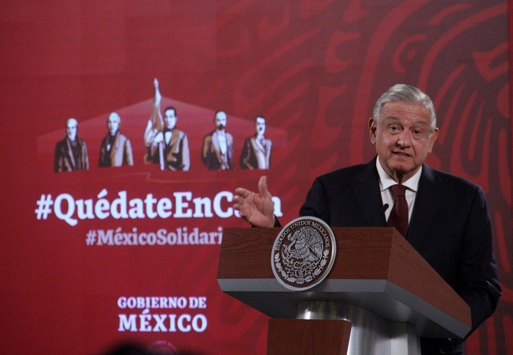 El presidente Andrés Manuel López Obrador durante la conferencia matutina en Palacio Nacional. Foto Cuartoscuro