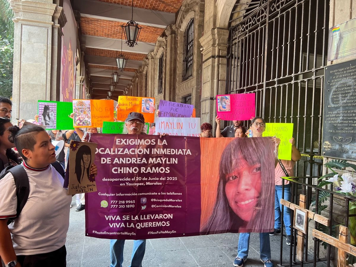 Protesta por el feminicidio de Maylin contra el gobierno estatal en Cuernavaca, Morelos.