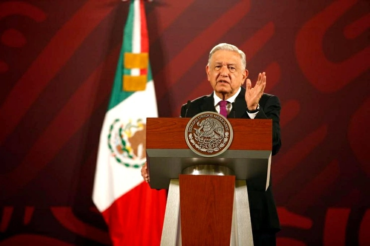  El presidente de México, Andrés Manuel López Obrador, durante su conferencia presidencial matutina en Palacio Nacional, en la Ciudad de México, el 1 de agosto de 2023. Foto José Antonio López