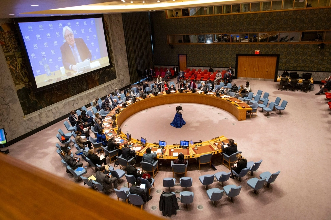 Reunión del Consejo de Seguridad de las Naciones Unidas en la sede del organismo, ubicada en la ciudad de Nueva York, el 28 de febrero de 2022. Foto Afp
