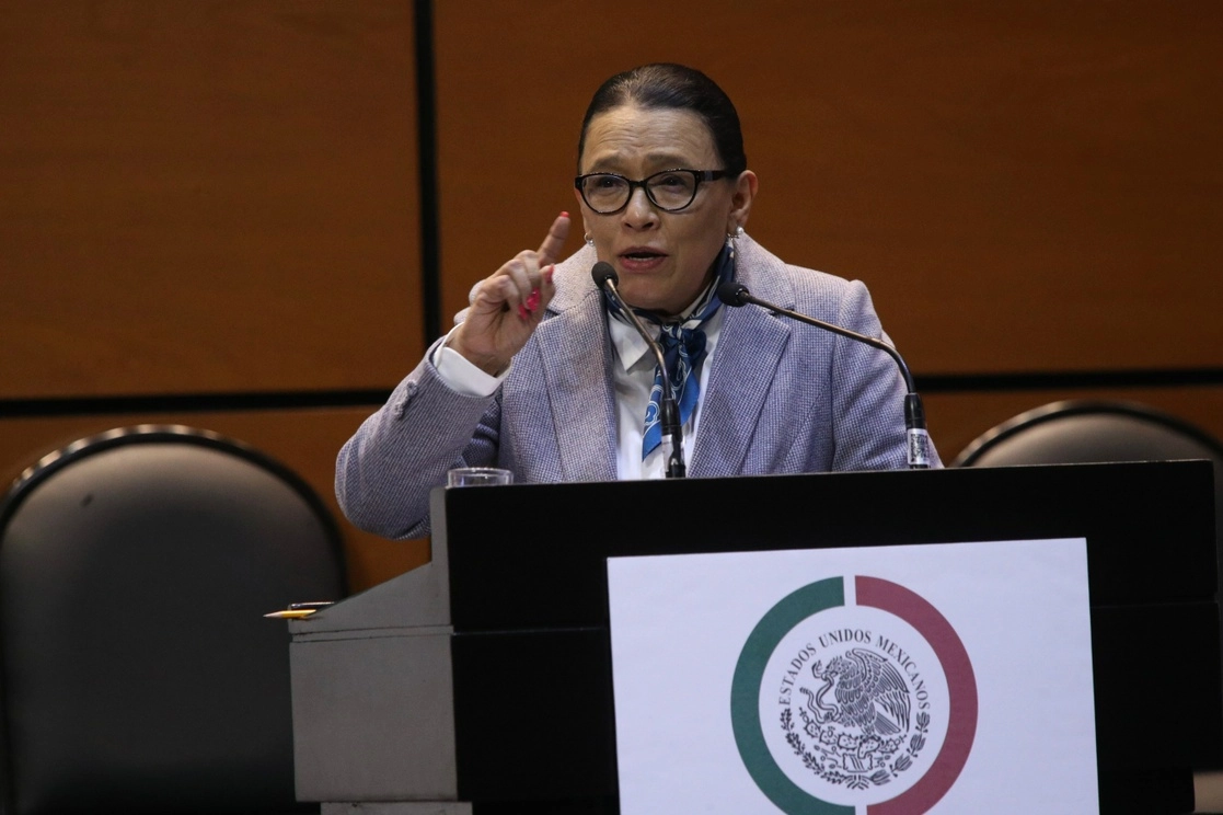 Rosa Icela Rodríguez esta tarde en San Lázaro. Foto: María Luisa Severiano