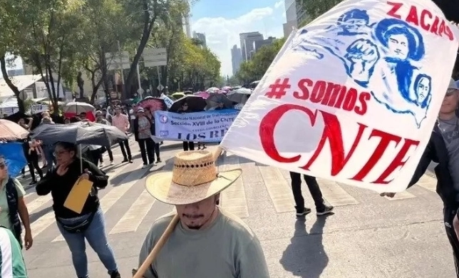 En imagen de archivo, marcha de integrantes de la CNTE en la CDMX. 