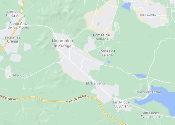 Las bolsas con los restos mortales fueron encontradas en el municipio de Tlajomulco de Zúñiga, cerca del Macrolibramiento. Captura de imagen de Google Maps