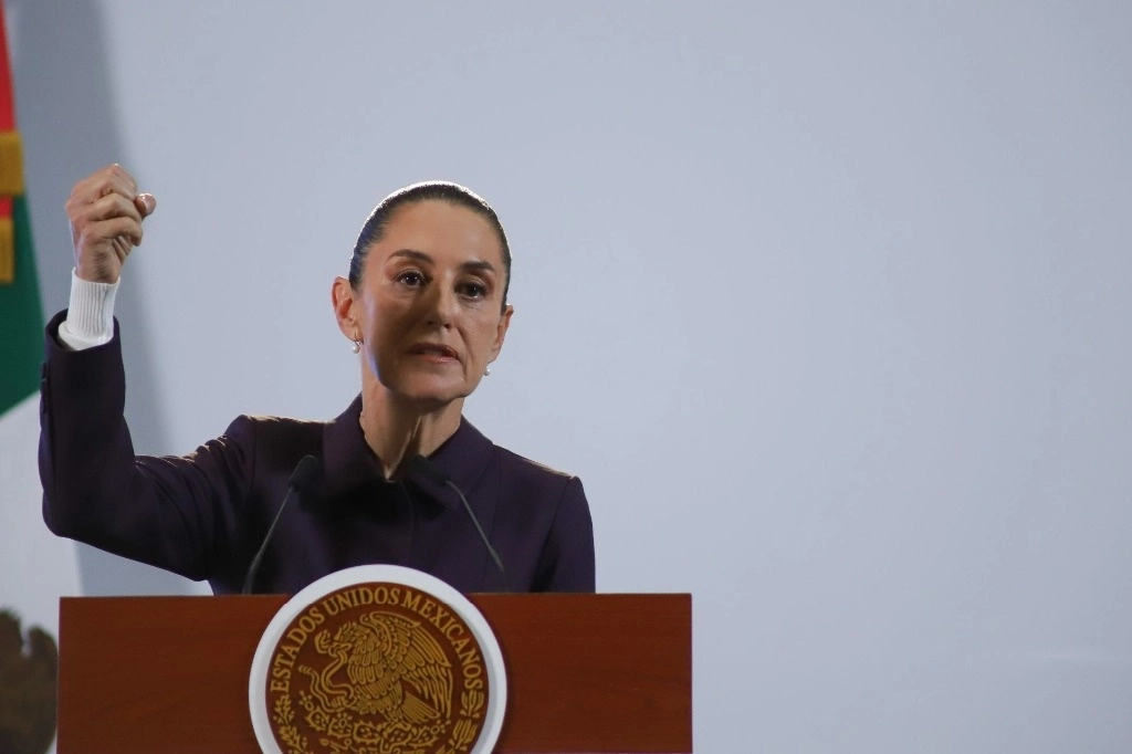 La presidenta Claudia Sheinbaum durante la mañanera del pueblo desde Palacio Nacional, el 21 de noviember de 2024. Foto Cuartoscuro 