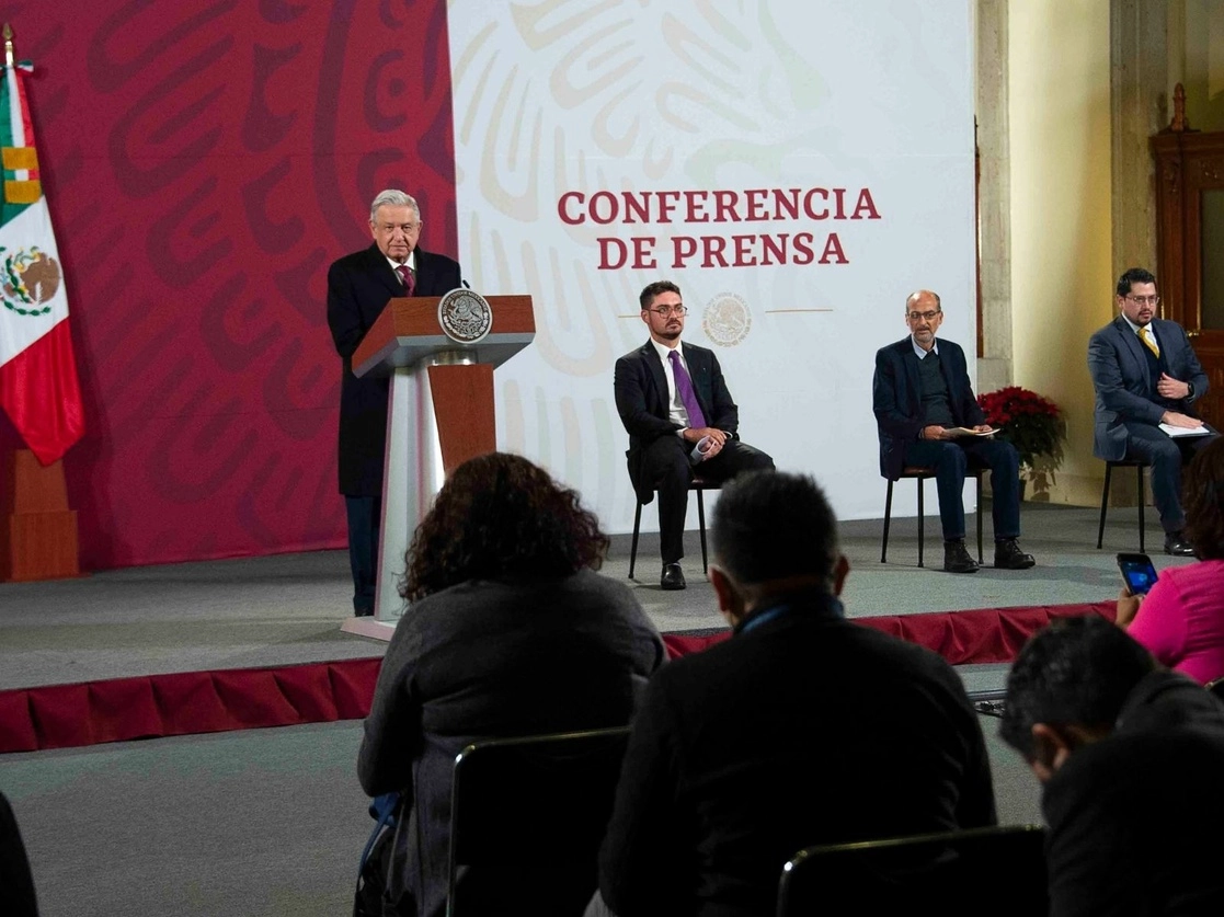 El presidente López Obrador durante su conferencia matutina de este jueves. Foto cortesía Presidencia