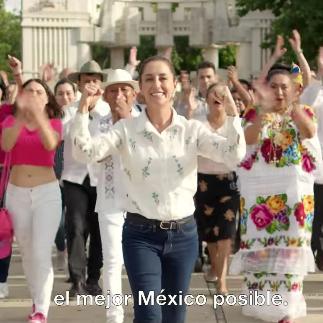 La ex jefa de Gobierno arranca su precampaña a la Presidencia de la República en Veracruz, el 20 de noviembre de 2023. Imagen tomada del espot difundido a través de X @Claudiashein