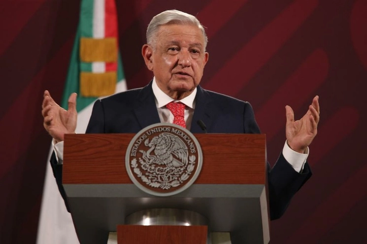 El presidente Andrés Manuel López Obrador durante su conferencia matutina en Palacio Nacional, en la Ciudad de México, el 5 de junio de 2023. Foto María Luisa Severiano