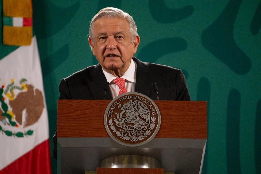 El presidente de México, Andrés Manuel López Obrador, durante su conferencia de prensa matutina en Palacio Nacional, en la Ciudad de México, el 29 de junio de 2021. Foto Pablo Ramos