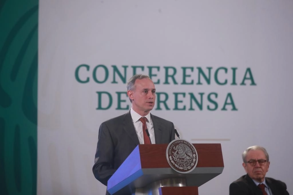 Hugo López Gatell, subsecretario de Prevención y Promoción de la Salud, durante la conferencia matutina en Palacio Nacional, el 20 de abril de 2021. Foto Luis Castillo