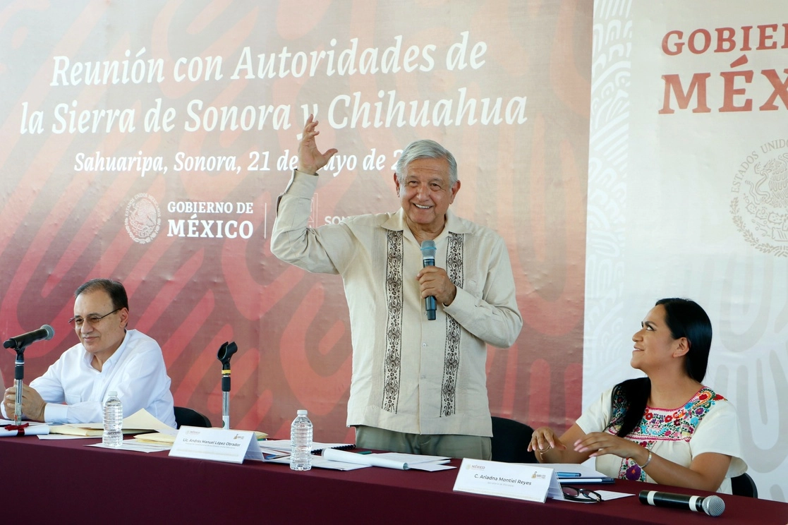 Reunión del presidente Andrés Manuel López Obrador con autoridades de la Sierra de Sonora y Chihuahua. Foto Presidencia