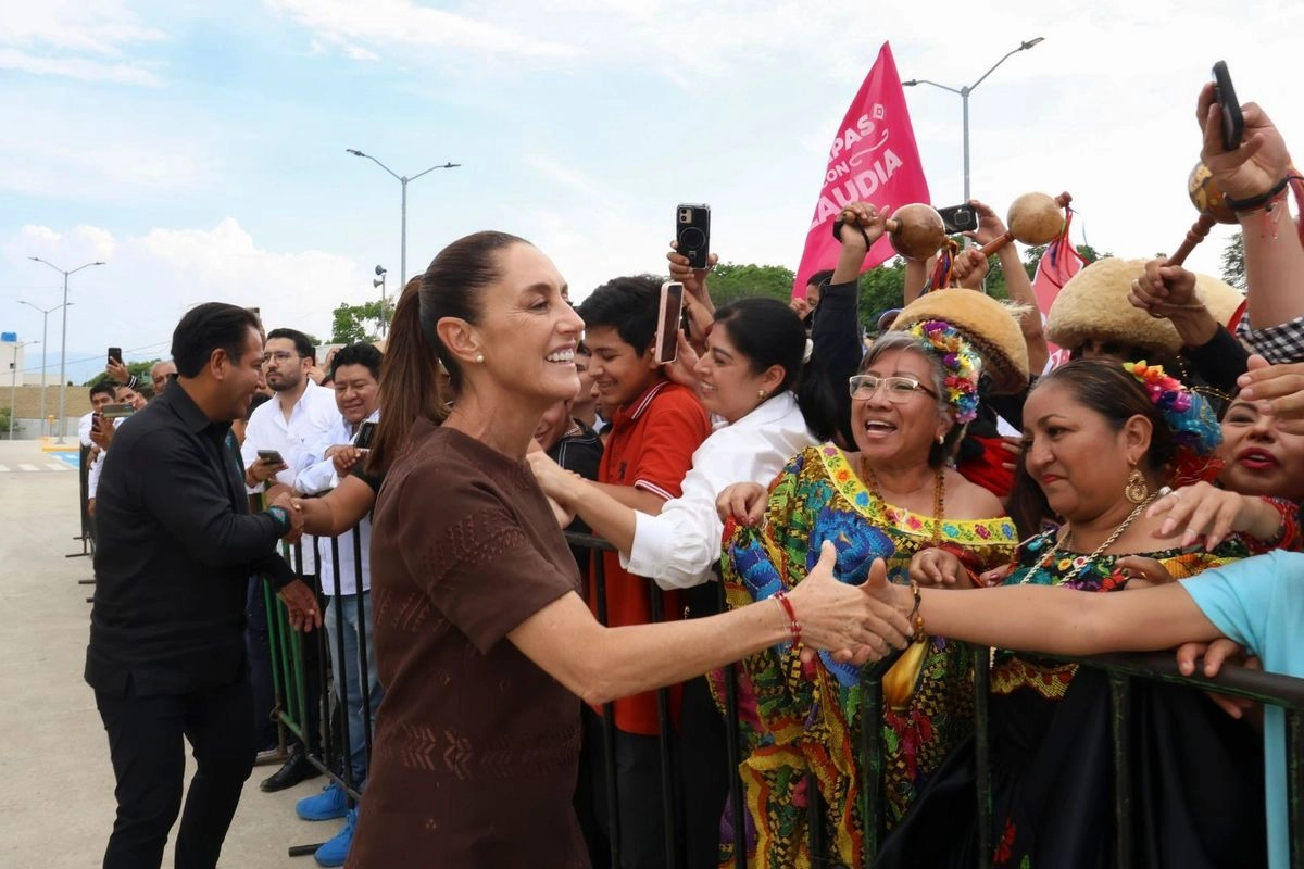 La presidenta Claudia Sheinbaum durante su encuentro con habitantes de Chiapas. Foto 