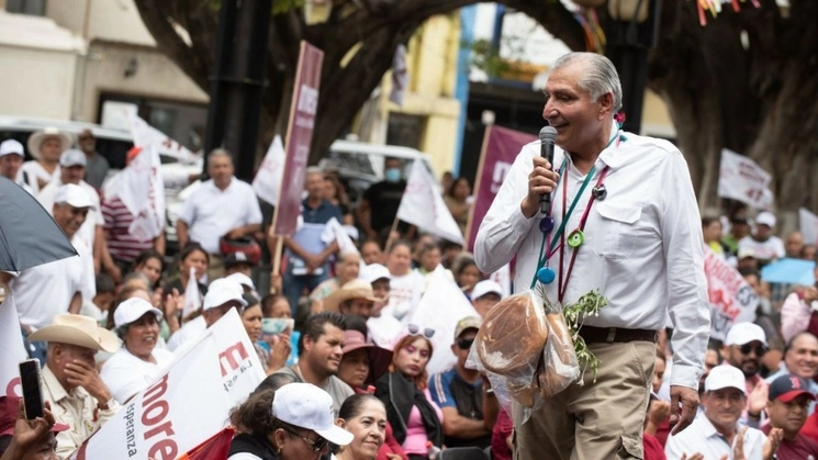 Adán Augusto López en Zamora, Michoacán. Foto de X @adan_augusto