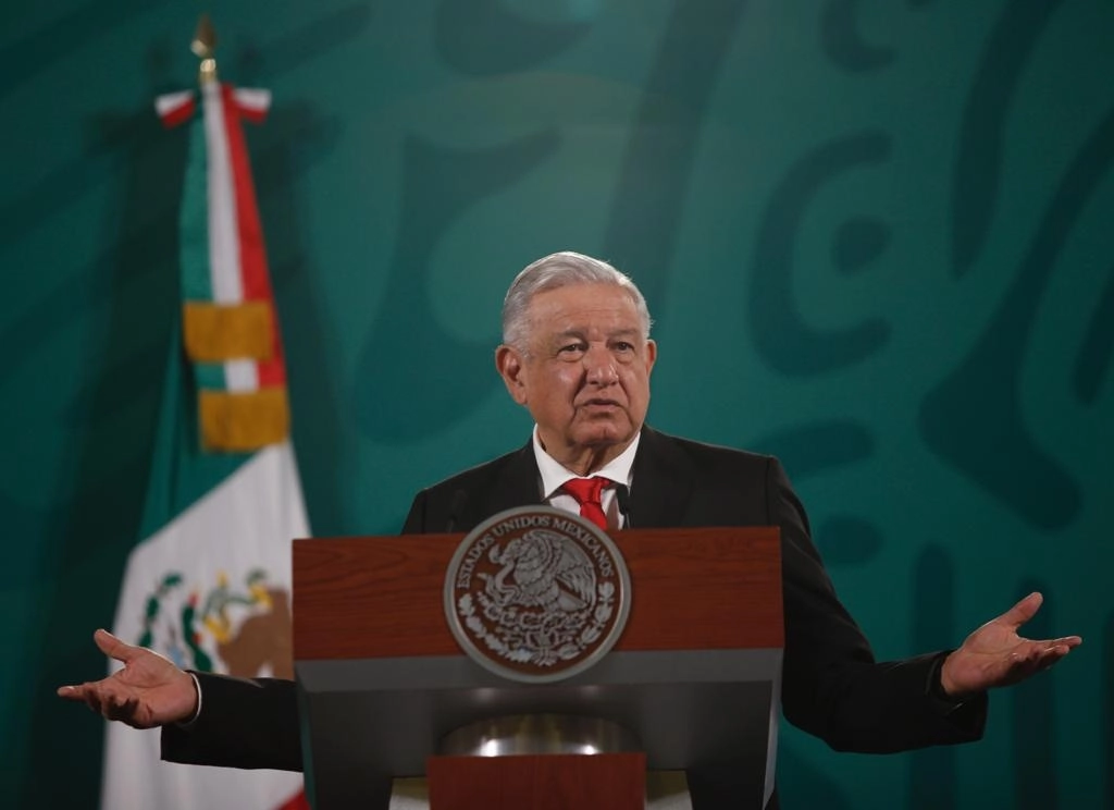 El presidente de México, Andrés Manuel López Obrador, durante su conferencia matutina en Palacio Nacional, en la Ciudad de México, el 29 de septiembre de 2021. Foto Guillermo Sologuren