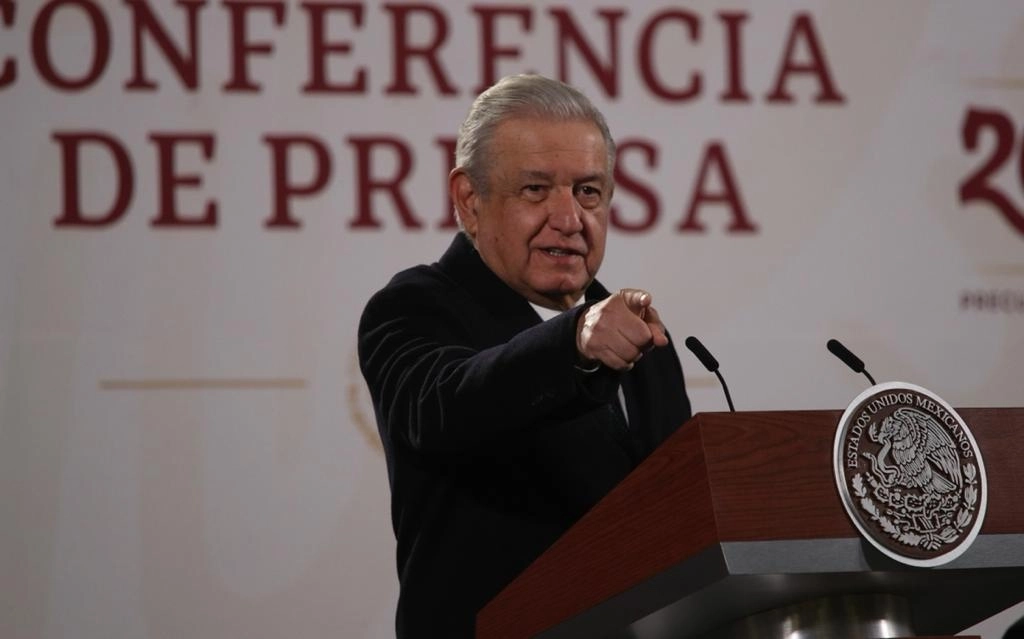 El presidente Andrés Manuel López Obrador durante su conferencia matutina en Palacio Nacional, en la Ciudad de México, el 25 de enero de 2022. Foto María Luisa Severiano