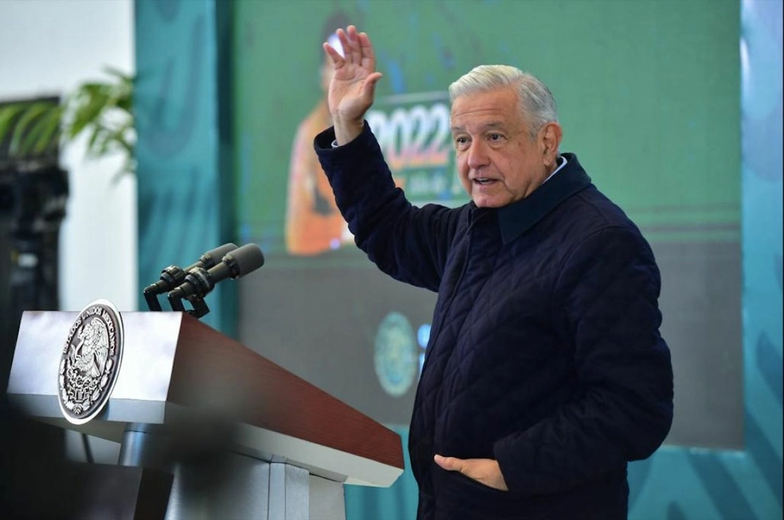El presidente Andrés Manuel López Obrador durante su conferencia matutina realizada en Hermosillo, Sonora, el 11 de febrero de 2022. Foto cortesía Presidencia