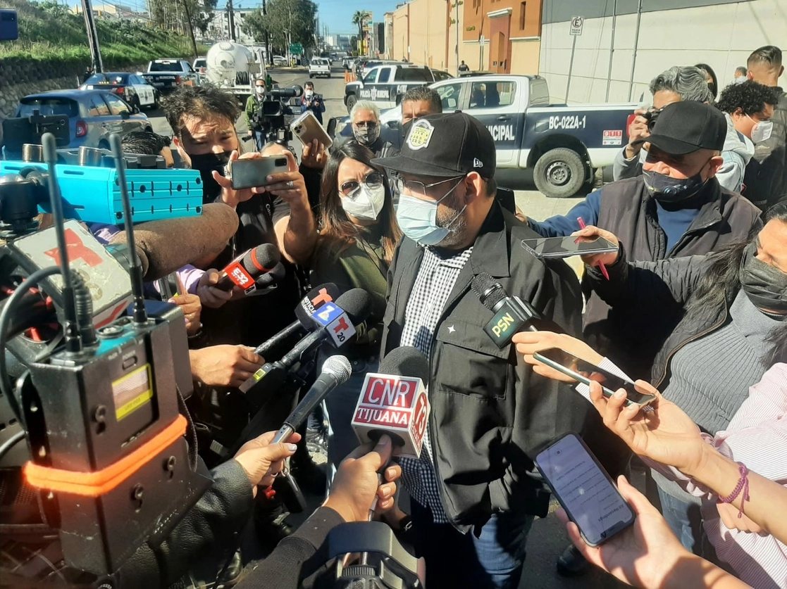 Protesta de periodistas en Baja California por el asesinato de Lourdes Maldonado y Margarito Martínez. Foto cortesía Lindero Norte 