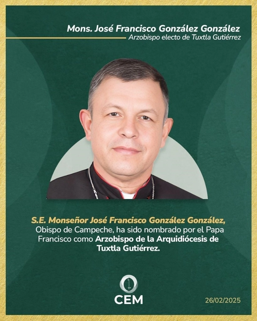 José Francisco González González fue designado como el nuevo arzobispo de Tuxtla Gutiérrez, Chiapas. Foto 'La Jornada'