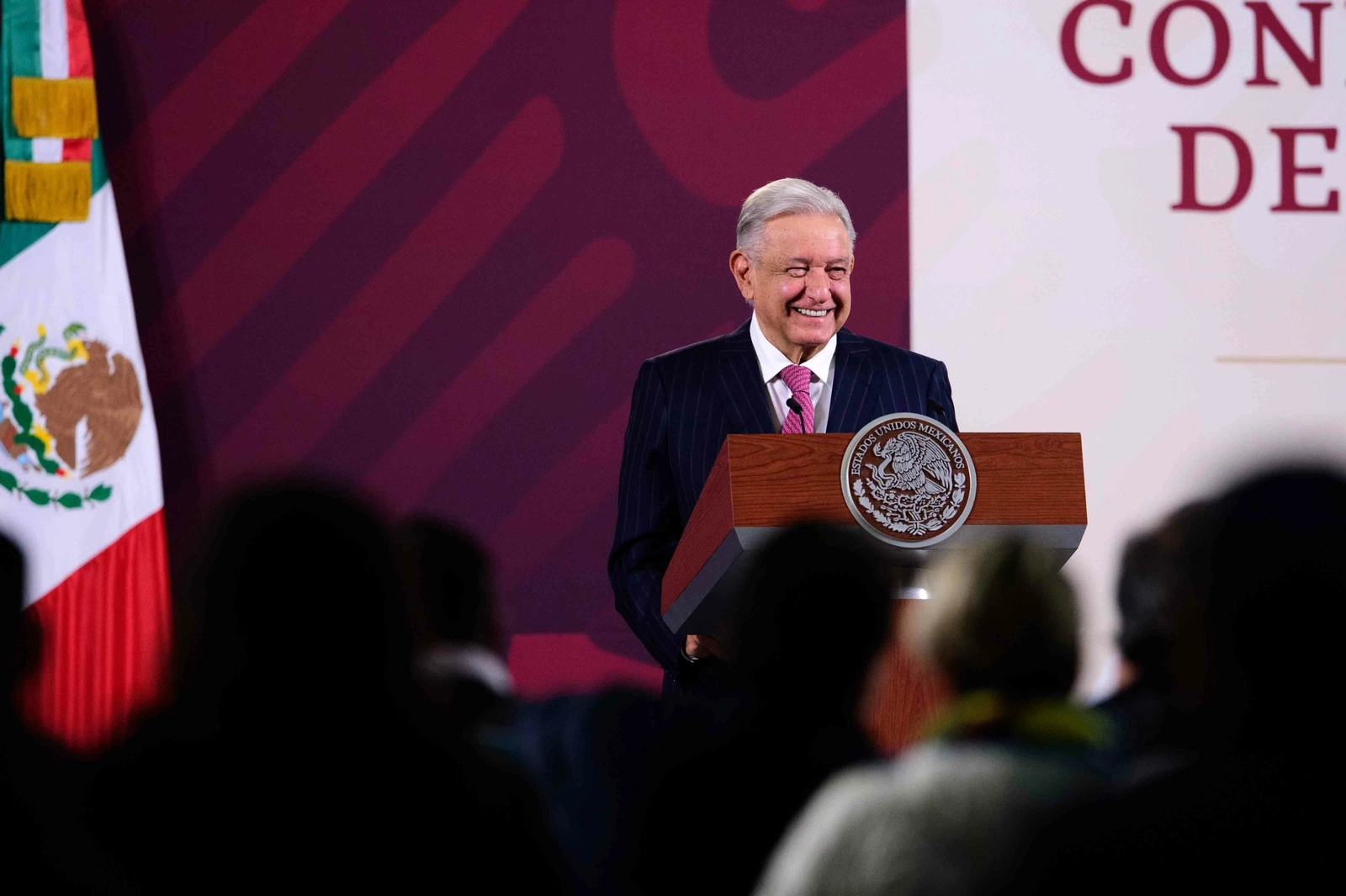 El presidente Andrés Manuel López Obrador durante su conferencia matutina en Palacio Nacional, en la Ciudad de México, el 3 de noviembre de 2023. Foto Presidencia