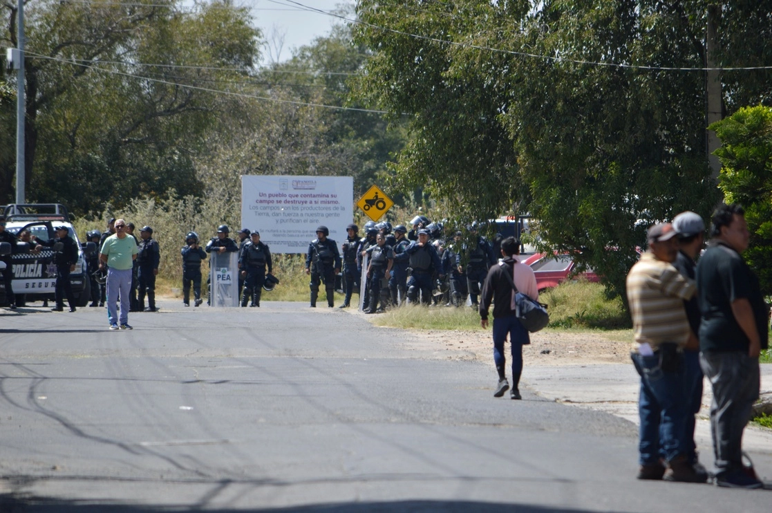 Elementos de la Secretaría de Seguridad Ciudadana de Tlaxcala activaron un protocolo de seguridad integral durante la Final de Copa de Tiro que se llevó a cabo en la capital del estado y que se extendió hasta el municipio de Panotla, donde se ubica la Normal Rural Lic. Benito Juárez. Foto Alejandro Ancona Camargo 