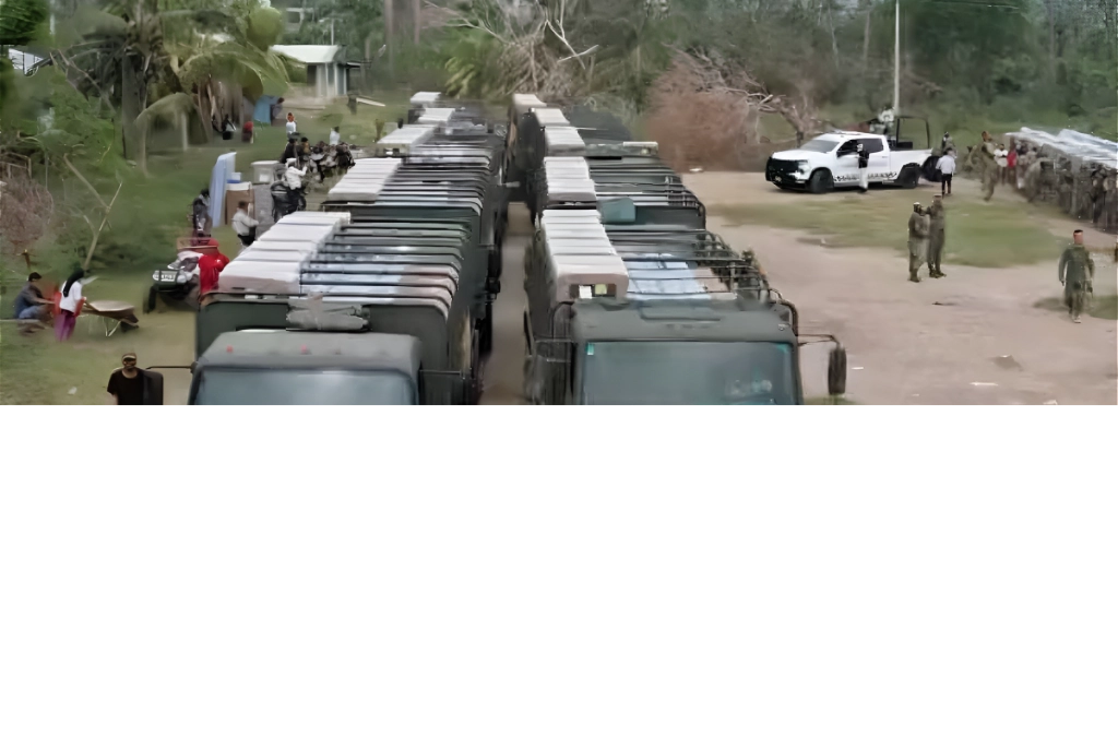 El presidente Andrés Manuel López Obrador informó en la mañanera que esos dos servicios ya están en los niveles previos a la devastación por el huracán Otis. Foto Tomada de redes sociales