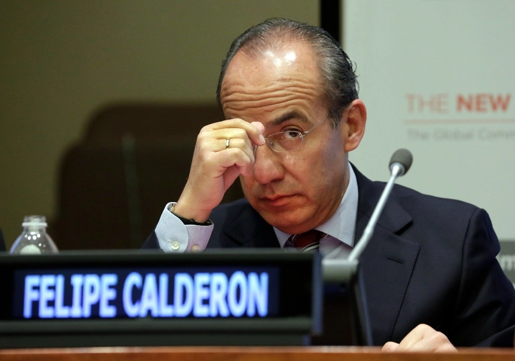 NOSOTROS YA NO SOMOS LOS MISMOS >  El ex presidente Felipe Calderón durante una reunión de la Comisión Global de Economía y Clima de la Organización de las Naciones Unidas en 2014. Foto Ap