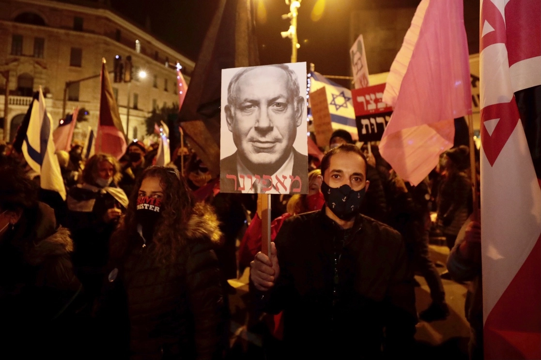 La protesta se da a unos días de las nuevas elecciones. Foto Ap