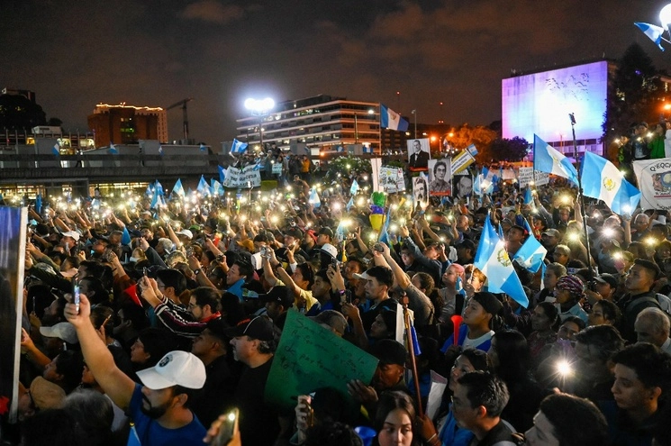 Protestas en Guatemala en contra de la fiscal general, Consuelo Porras. Foto Afp 