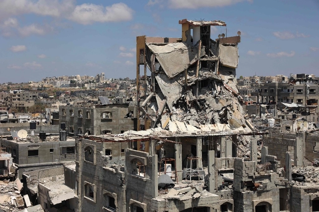 Vista de la destrucción de Beit Lahia por parte del ejército israelí, en el norte de la Franja de Gaza, el 29 de julio de 2024, en medio del conflicto en curso entre Israel y el grupo militante palestino Hamas. Foto Afp