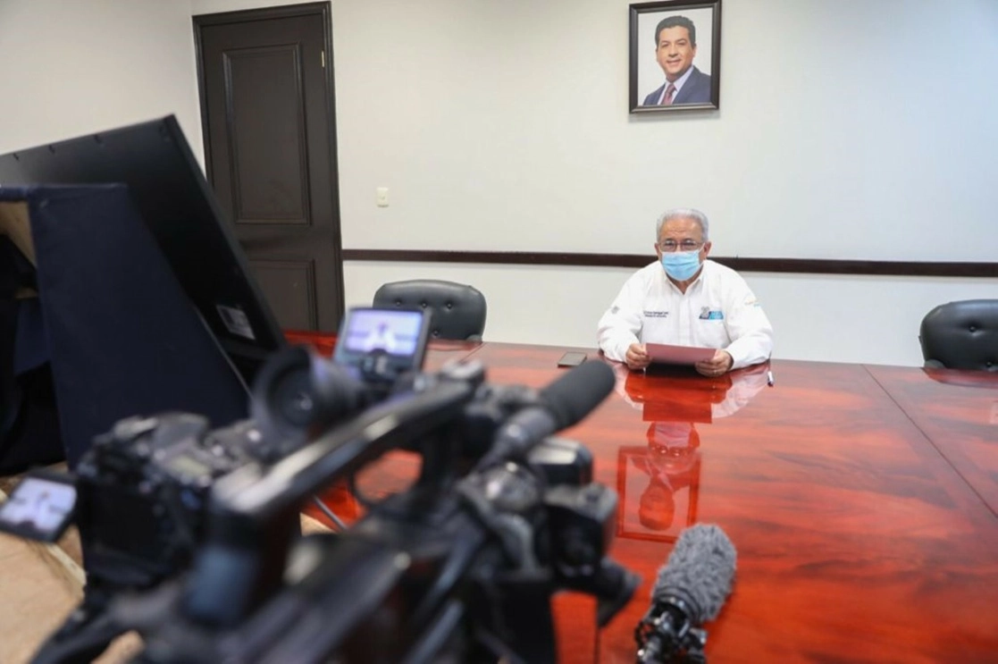 Reunión virtual del Comité de Salud de Nuevo Laredo. Foto La Jornada