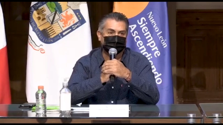 Jaime Rodríguez Calderón en un mensaje difundido en sus redes sociales sobre la reapertura económica de Nuevo León. Captura de pantalla