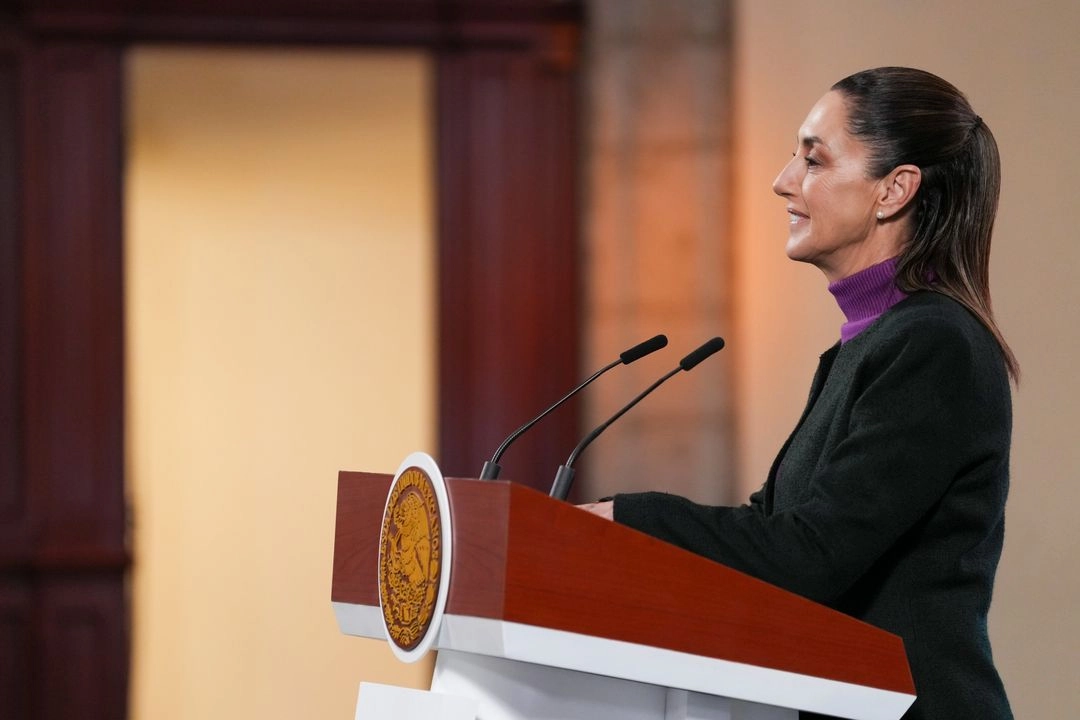  La presidenta de México, Claudia Sheinbaum, durante su conferencia matutina en Palacio Nacional, en la Ciudad de México, el 30 de junio de 2025. 