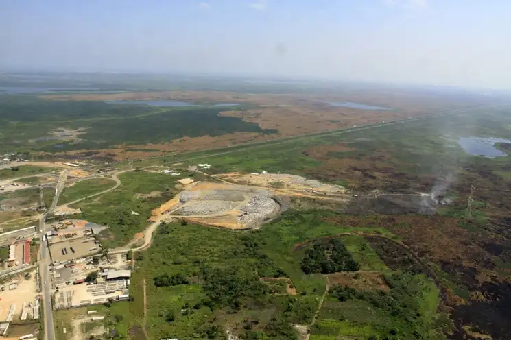 Vista aérea del tiradero de Las Matas, ubicado en Veracruz. Foto La Jornada