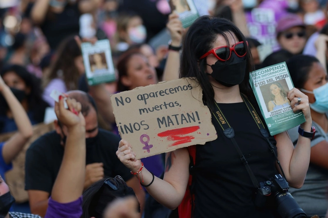 Protesta por la muerte de Debanhi Escobar en Nuevo León. Foto cortesía Antonio Ojeda
