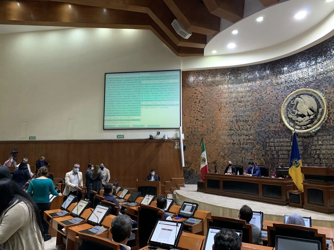 Sala de sesiones del Congreso de Jalisco. Foto tomada de la cuenta de Twitter @LegislativoJal /Archivo