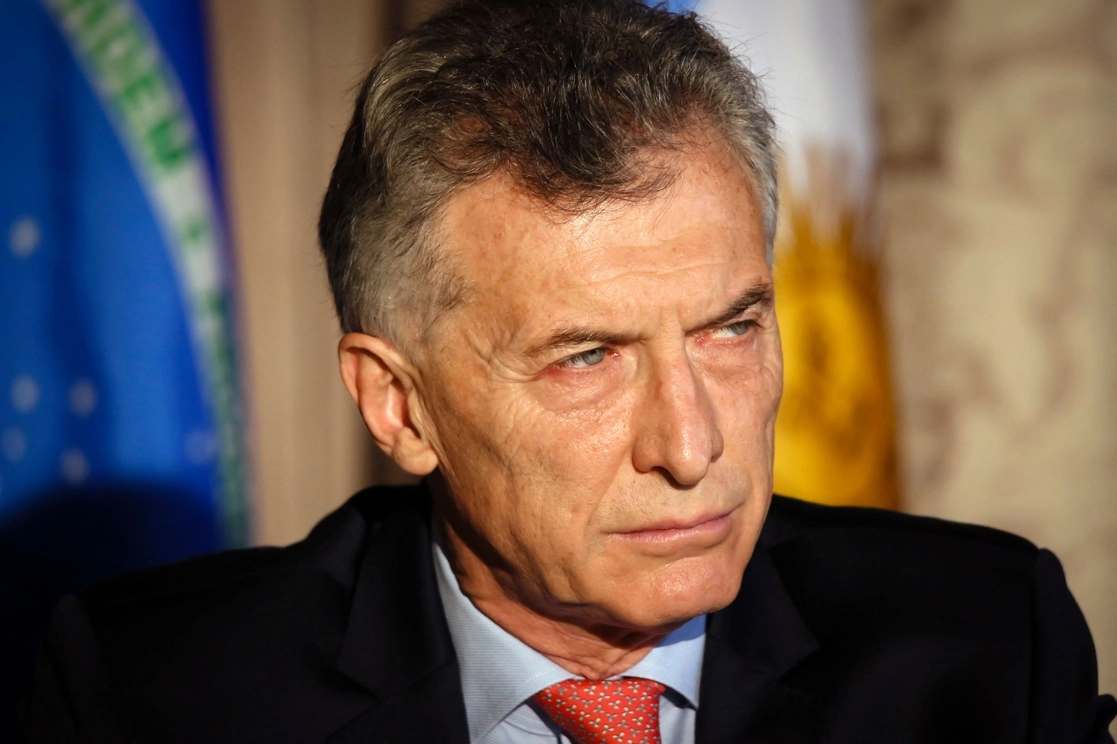 El ex presidente argentino, Mauricio Macri, durante su participación en el foro por la Defensa de la Democracia en las Américas. Foto Afp