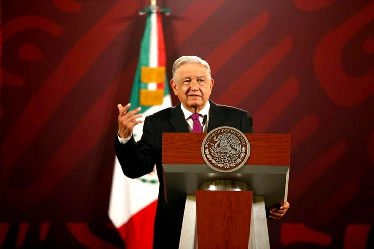  El presidente de México, Andrés Manuel López Obrador, durante su conferencia presidencial matutina en Palacio Nacional, en la Ciudad de México, el 1 de agosto de 2023. Foto José Antonio López