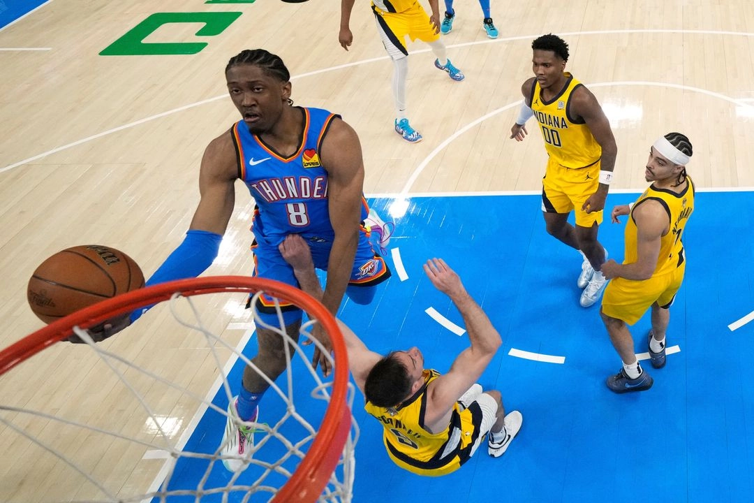 Oklahoma City derrotó 123-107 a los Pacers de Indiana y empató 1-1 las Finales de la NBA. Foto 