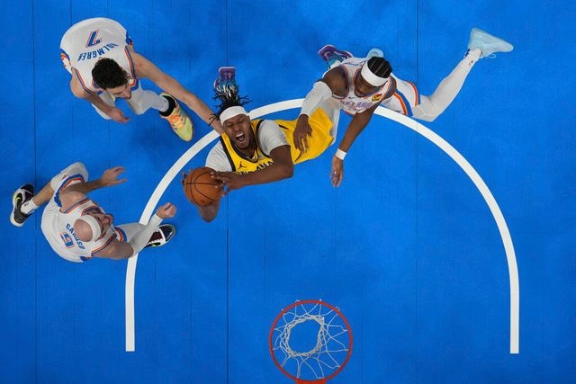 Pascal Siakam anotó 28 puntos para Indiana, que ahora va perdiendo 3-2 en la serie y será anfitrión del sexto partido el jueves por la noche. Foto 