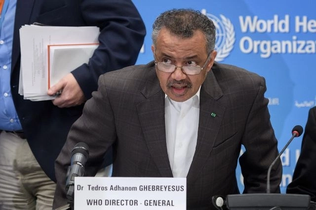 Tedros Adhanom Ghebreyesus, director general de la OMS, al anunciar en Ginebra la emergencia internacional ante el coronavirus. Foto Afp