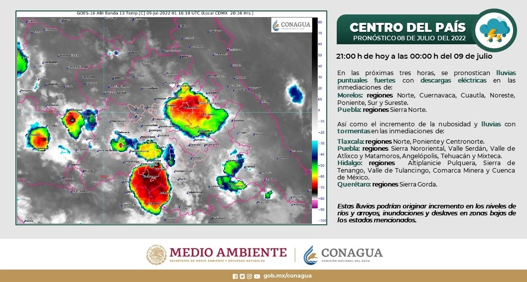 Imagen satelital en la página de Conagua.