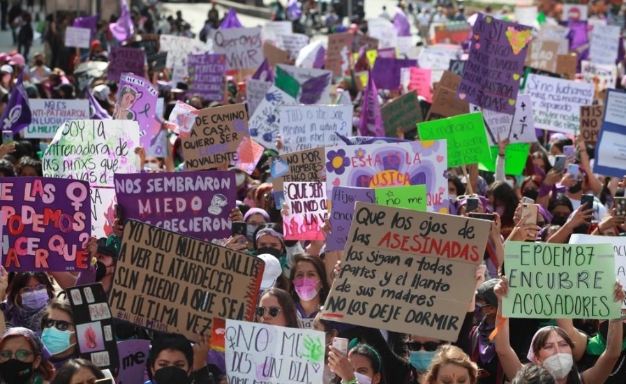 Protesta de feministas en la Ciudad México. Foto Alfredo Domínguez /Archivo