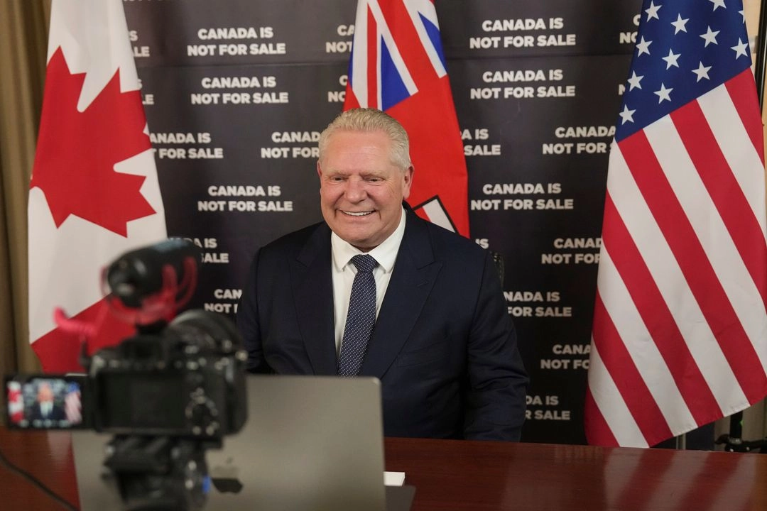El primer ministro de Ontario, Doug Ford, durante una conferencia en Toronto, el 10 de marzo de 2025. Foto Chris Young / The Canadian Press vía 