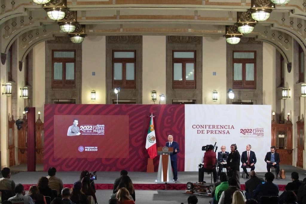 El presidente Andrés Manuel López Obrador durante su conferencia matutina desde Palacio Nacional, en la Ciudad de México, el 13 de septiembre de 2022. Foto cortesía Presidencia