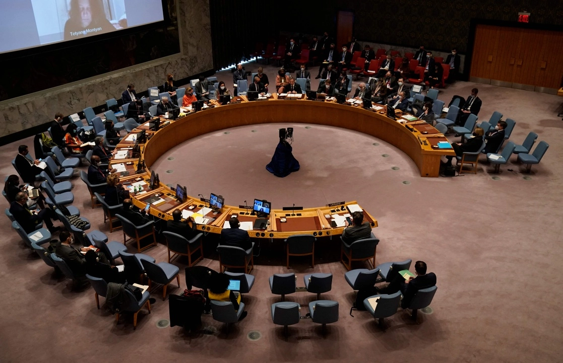 El Consejo de Seguridad de la ONU sostuvo una reunión para tratar la situación en Ucrania en su sede en la ciudad de Nueva York, Estados Unidos, el 17 de febrero de 2022. Foto Afp 