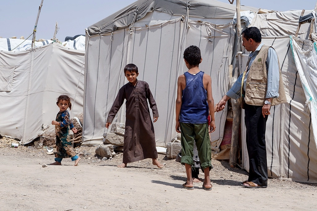 Campamento de desplazados en la provincia de Ma´rib, Yemen. Foto Afp