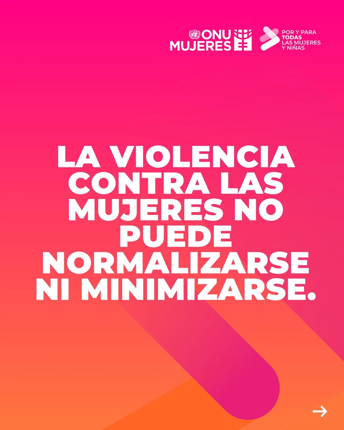 Flyer difundido por ONU Mujeres y la Secretaría de las Mujeres para reafirmar que la violencia y el acoso contra las mujeres no debe normalizarse. 