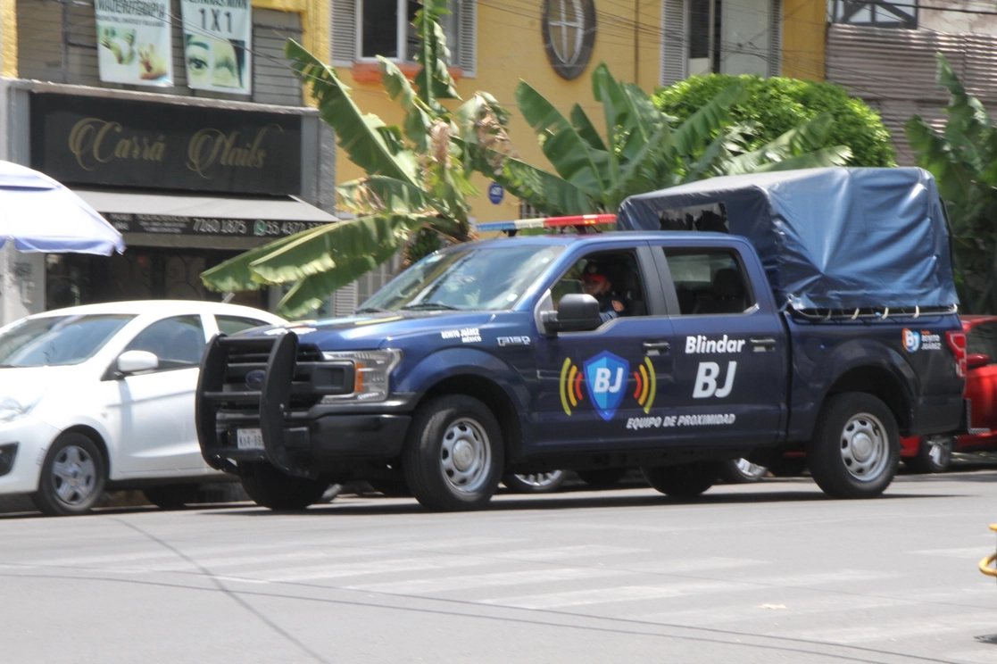 Vehículos de elementos de seguridad de la alcaldía Benito Juárez. Imagen Alcaldía BJ
