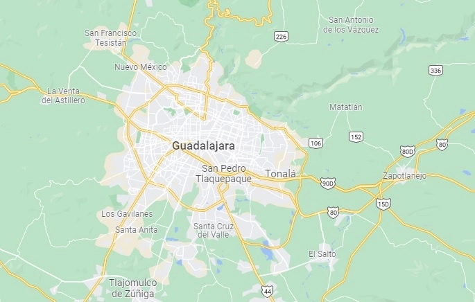 Elementos de la Sedena y Semar realizan operativos de búsqueda en colonias exclusiva de Zapopan, Jalisco. Foto tomada de Google Maps