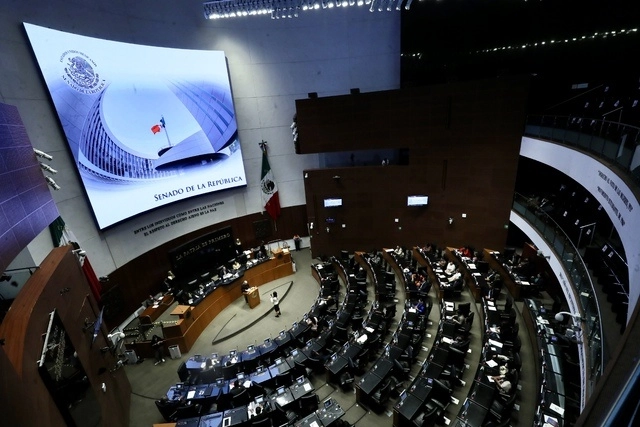 Sala de sesiones del Senado de la República. Foto Roberto García