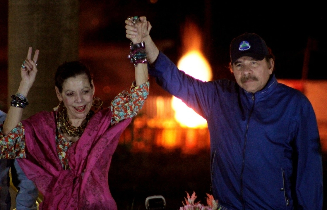 Daniel Ortega, presidente de Nicaragua y Rosario Murillo, vicepresidenta y primera dama de la nación centroamericana. Foto Afp / Archivo